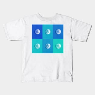 Sand Dollars - Multicolored Blue-Greens Kids T-Shirt